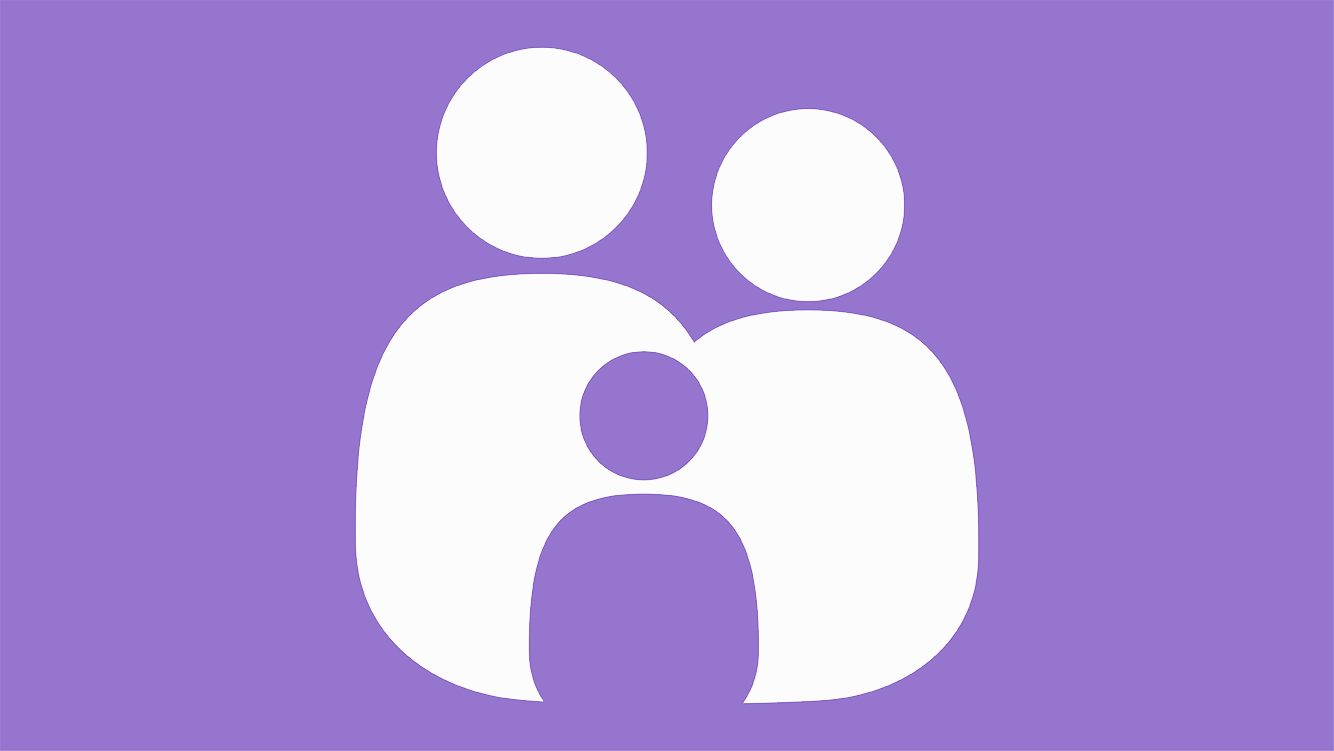 Stilliserad symbolbild som föreställer ett barn och två vuxna